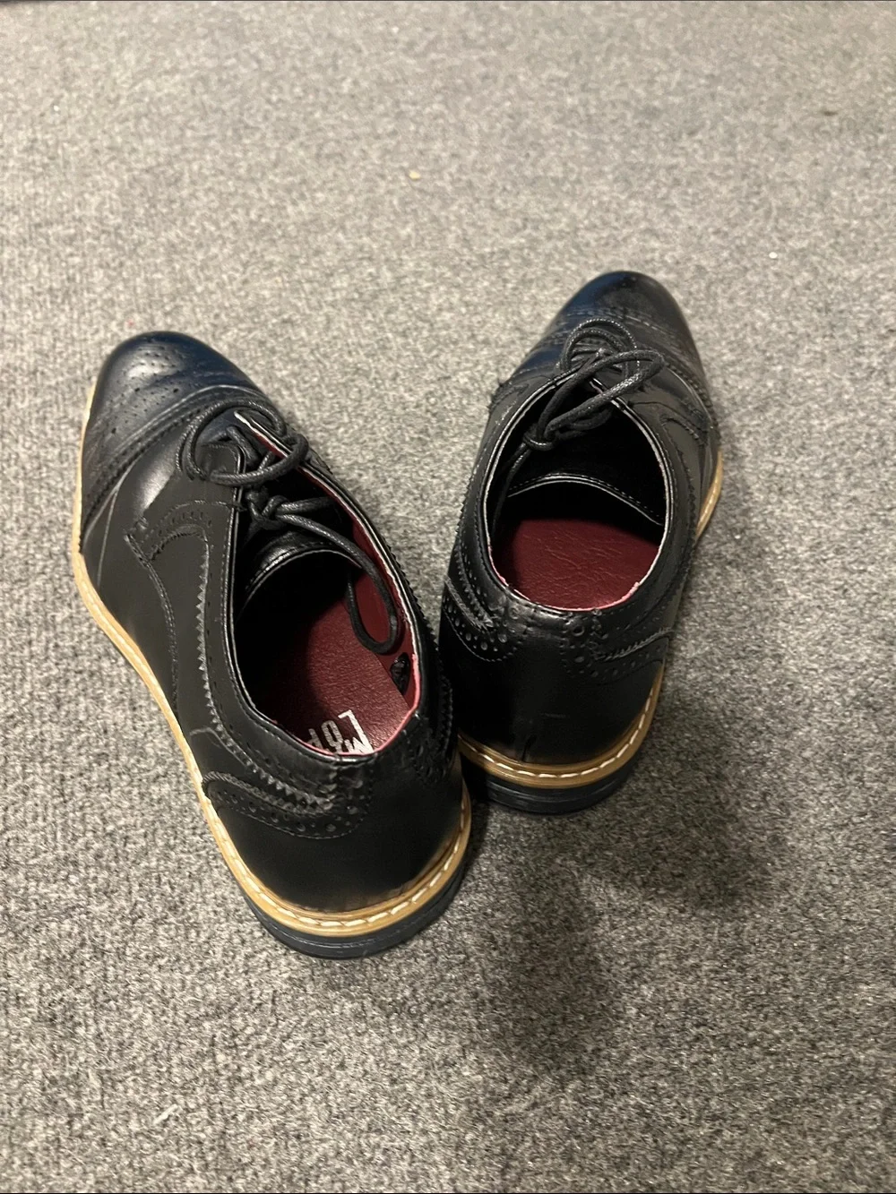 Men's Black Wingtip Oxfords with Contrast Welt